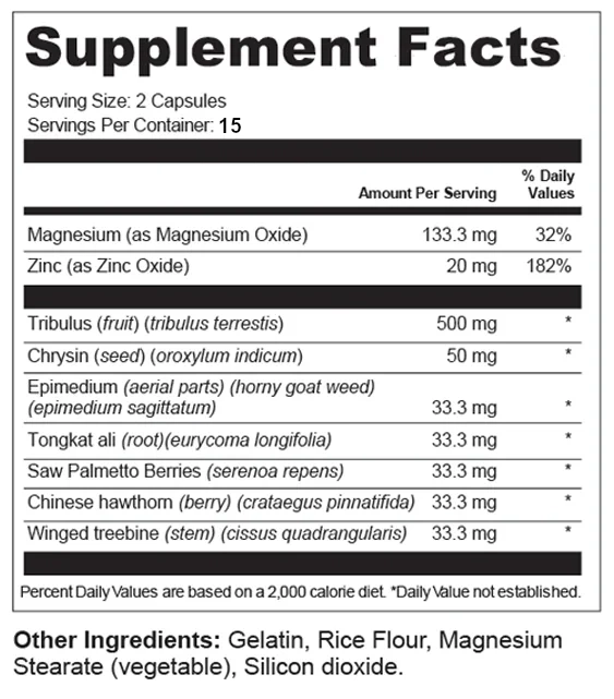 Promos Town 1 Travel Size Testosterone Booster ingredients